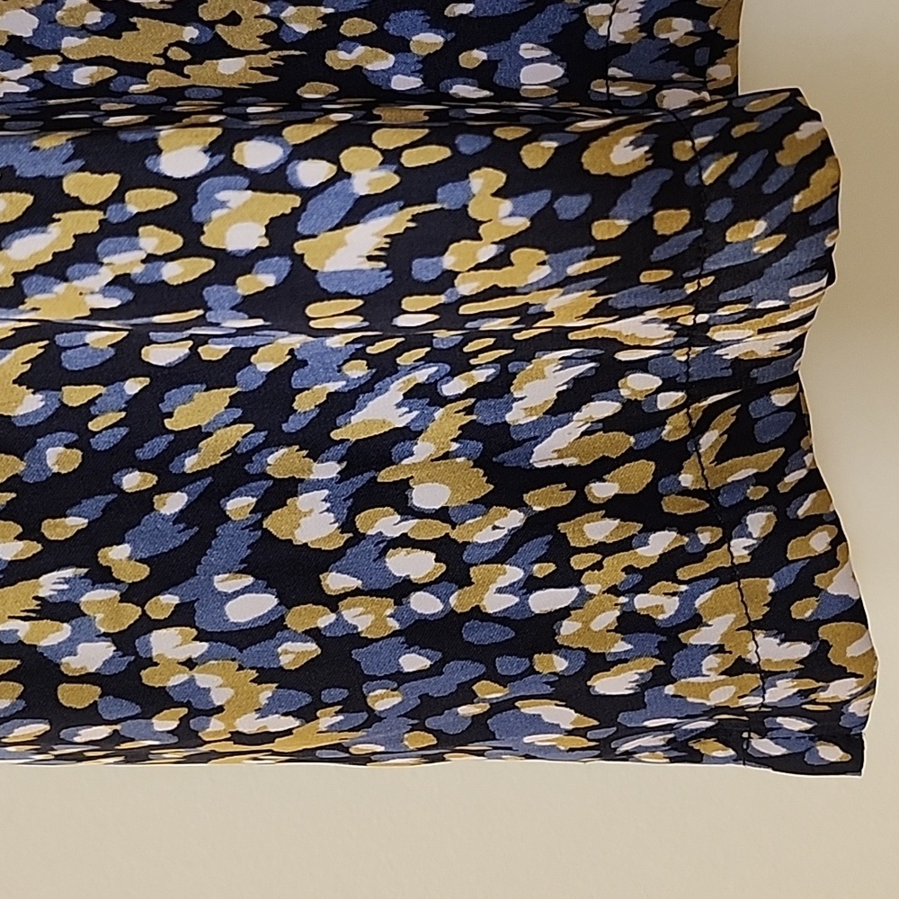 Anthropologie Womens Blue Button Up Short Sleeve Blouse Size Large Mob Wife - Picture 13 of 15